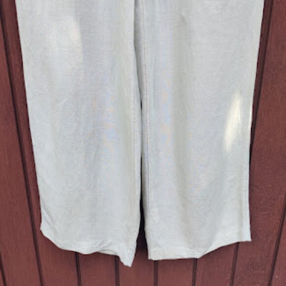 H&M | Beige Off-White Linen Blend Wide Leg Lightweight Pull On Summer Pants M - Picture 5 of 11
